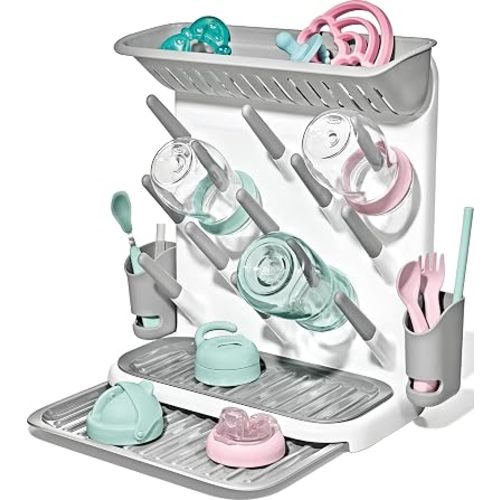 OXO Tot Expandable Baby Bottle Drying Rack, Space-Saving