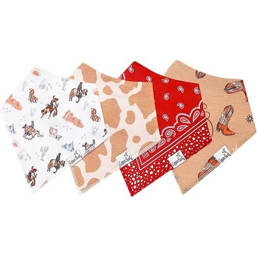Copper Pearl Baby Bandana Drool Bibs for Drooling and Teething 4 Pack Gift Set Boone