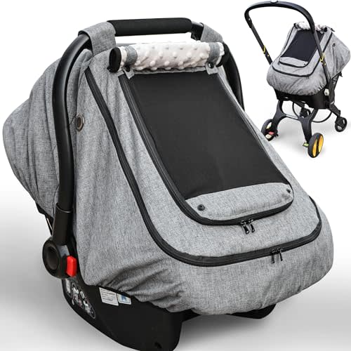 Waterproof Baby Car Seat CoverYVMVDV Patented Cold Weather Carseat Cover for Babies,Infant Car Seat Cover Canopy for Boy Girls,Windproof Car Seat Canopy for Boys & Girls, Keeps Babies Warm