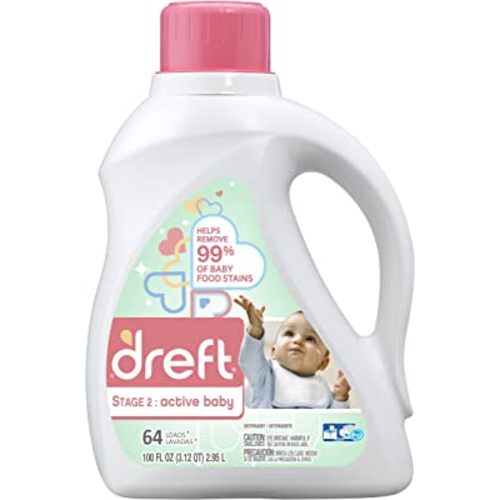 Dreft Stage 2: Active Baby Liquid Detergent HEC, 100 oz