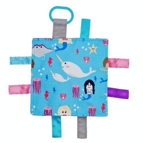 Baby Jack The Learning Lovey Mermaid Narwhals Seahorse Sensory Crinkle Tag Toy 8"x 8"