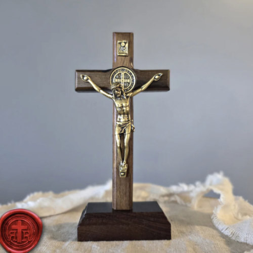 Walnut Table or Wall Crucifix - Beautiful Quality and Detail