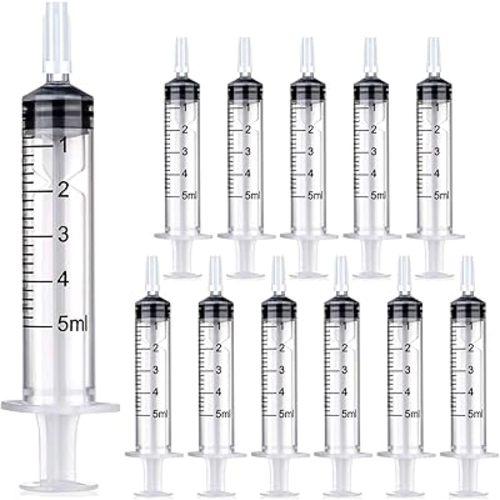 5 ml Syringe for Liquid, Syringe without Needle with Cap, Oral, Scientific Labs, Measurement, Pack of 12