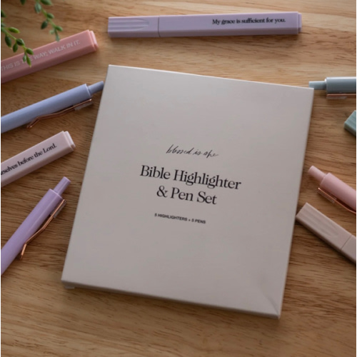 Encouraging Pastel Highlighters and Note Taking Pens - Best Set - Blessed Is She