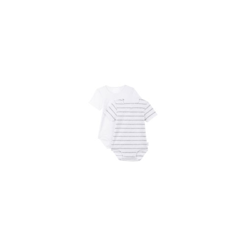 Bonds Bodysuit Short Sleeve 2 Pack Grey/White | Baby Bunting AU