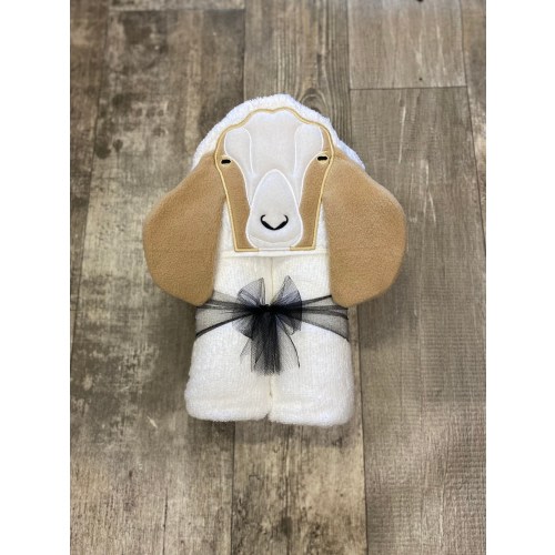 Goat Hooded Towel/ Farm Animal Hooded Towel/ Farm Baby Shower Gift/ Goat Gifts/ Farm Birthday Party/ Farm Pool Party/ Farm Nursery/ Animal