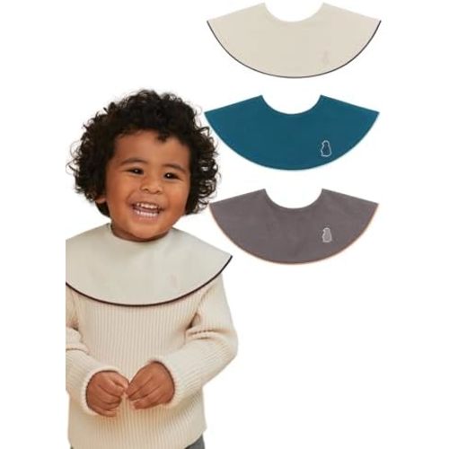 Konny Baby Bibs 3/5/7-Pack Set, 360 ​​° Rotate, Piped Edge Soft and Absorbent Bandana Drooling for Boys Girls baby Essentials