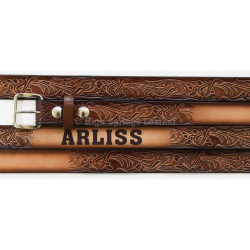 Custom Engraved Leather Kid Belt: Western Embossed, Made in USA
