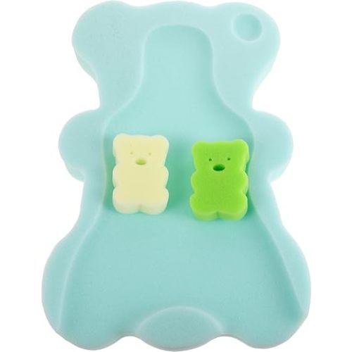 Totority Newborn Bath Seat Soft Baby Bath Mat Non Slip Sponge Cushion for Tub and Sink 19.68X11.81X1.57In Breathable Machine Washable Infant Pad