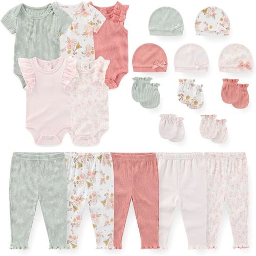 JELYLOVE Unisex Baby Boy Girl Bodysuits Sets 20 Pack Cotton Casual New Born Clothes Comfort Infant Outfit Essentials