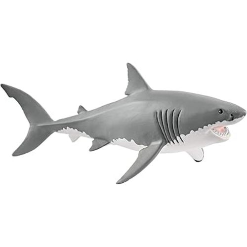 Schleich Wild Life Realistic Great White Shark Figurine - Durable and Educational Ocean Shark Animal Figurine Toy for Play and Imagination for Boys and Girls, Gift for Kids Ages 3+