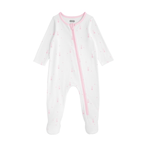 Infant Pink Bunny Sleeper for 0-3M Babies | Mud Pie
