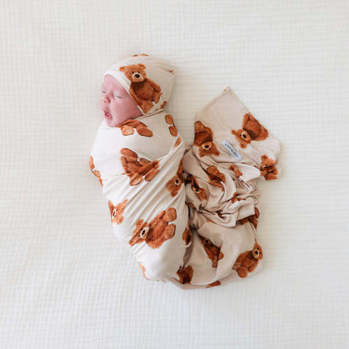 Bears Yellow Baby Boy Swaddle | Teddy Freddy