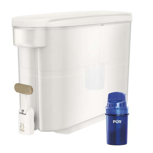 Beautiful by PUR 30 Cup Dispenser Pitcher Water Filtration System, White Icing (PDS1820W)
