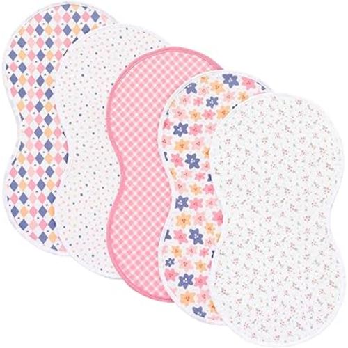 sleepyturtle Pack of 5,Baby Burp Cloths,Soft and Absorbent,Unisex,Easy to Use