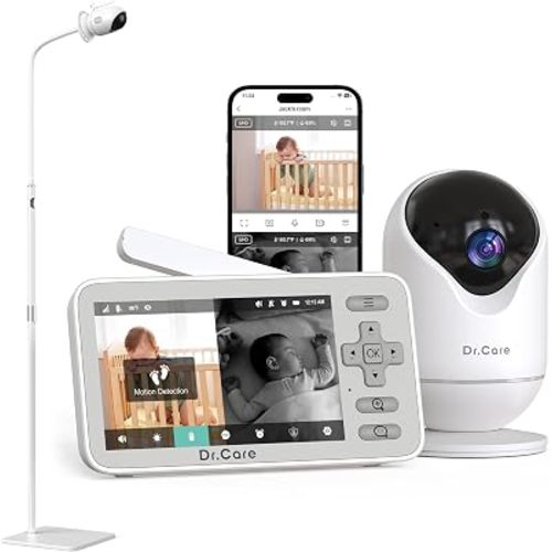 Dr.Care VistaView Lite Smart WiFi Baby Monitor with Floor Stand, 4” 720P