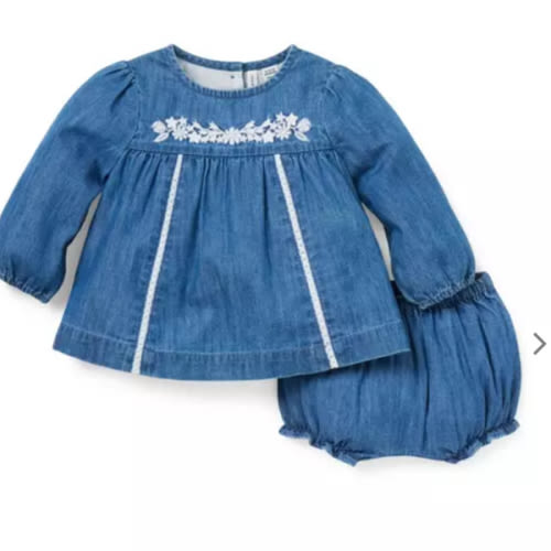 Baby Hudson Wash The Embroidered Chambray Matching Baby Set by Janie and Jack