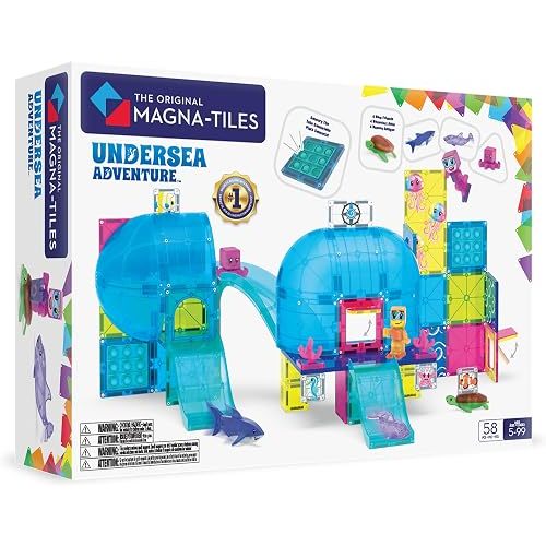 MAGNA-TILES Undersea Adventure 58-Piece Magnetic Construction Set, The Original Magnetic Building Brand
