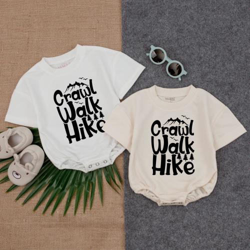 Crawl Walk Hike T-shirt Bubble Romper, Baby Hiking Outfit, Adventure Bodysuit for Baby, Outdoorsy Baby Romper, Nature Inspired Baby Gift