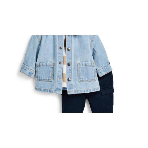 Baby Boy Denim Shacket And Joggers 3 Piece Set