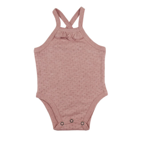 Taffy | Organic Pointelle Criss-Cross Bodysuit – L'ovedbaby