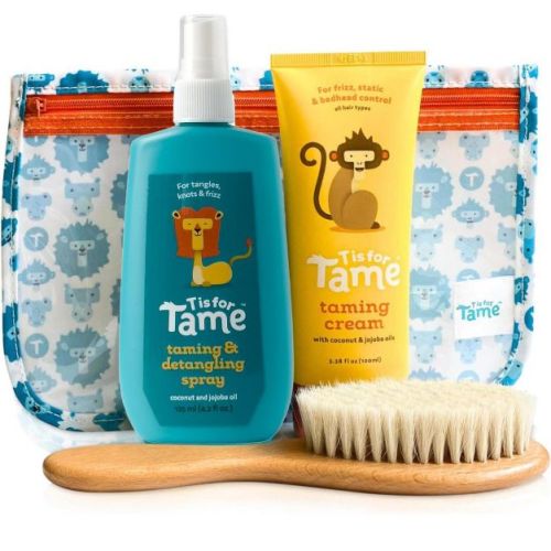 T Is For Tame - Natural Taming Cream, Detangling Spray & Natural Bristle Brush For Frizz, Flyaways & Static, Safe For Babies And Kids, 3 Ct. : Target