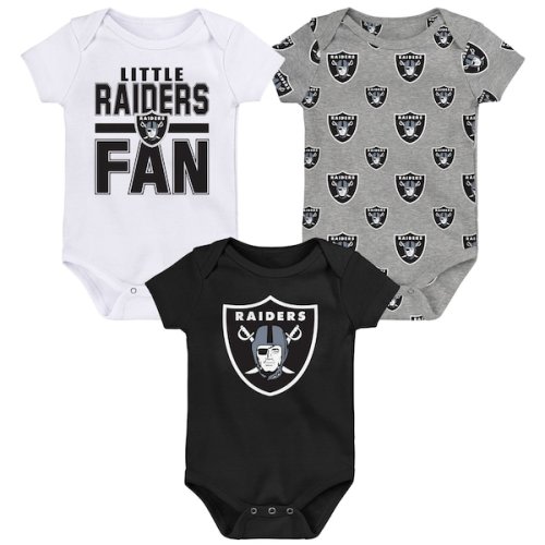 Las Vegas Raiders Outerstuff Newborn Little Tike 3-Piece Bodysuit Set