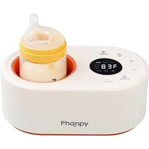 Phanpy Water-Free Bottle Warmer, 12-in-1 Multifuntion Fast Baby Bottle Warmer for Breastmilk, Bottle Warmer for Travel, Milk Warmer for Baby with Adjustable Temp Memory Function