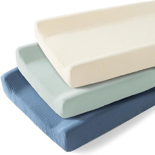 Eterish 3 Pack Muslin Changing Pad Cover, Standard 32"x16" Fit
