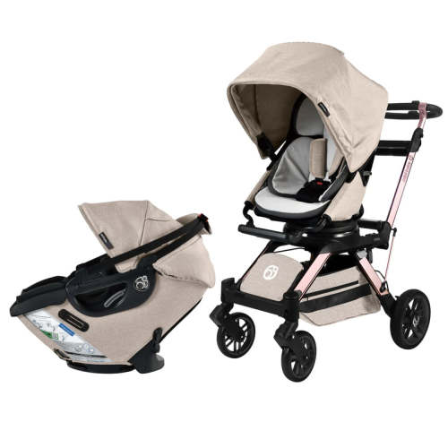 Orbit Baby Stroll & Ride Travel System  - Mélange Flax / Rose Gold