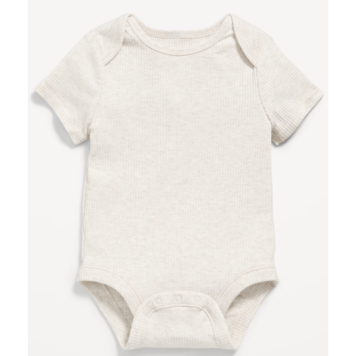 Unisex Short-Sleeve Ribbed Bodysuit for Baby