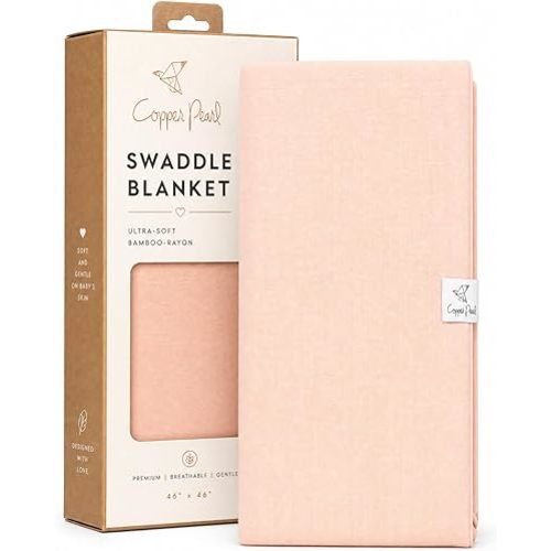 Copper Pearl Swaddle Blankets for Newborns | Soft Stretchy Receiving Blankets for Boys and Girls | Large 46 x 46 Inch Baby Blankets | Lightweight and Breathable Swaddles | Darling