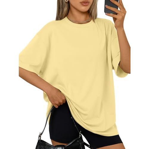 Trendy Queen Womens Oversized Summer T Shirts Plus Size Spring Cute Casual Tops Short Sleeves Fashion Workout Clothes