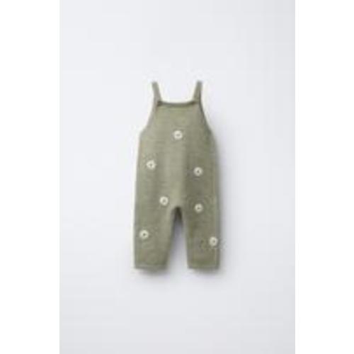 DAISY EMBROIDERED LONG OVERALLS - Light green | ZARA United States