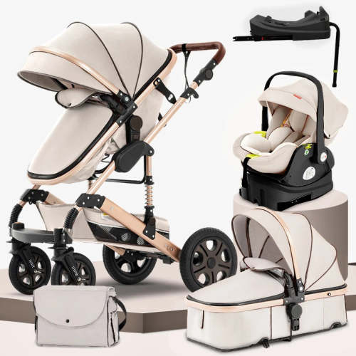 Luxury 3-in-1 Baby Stroller Travel System with Isofix Base – Reversibl – Kin & Nest