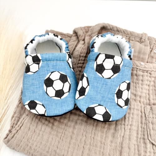Soccer Futbol Baby and Toddler Booties: Soft Sole Crib Shoes