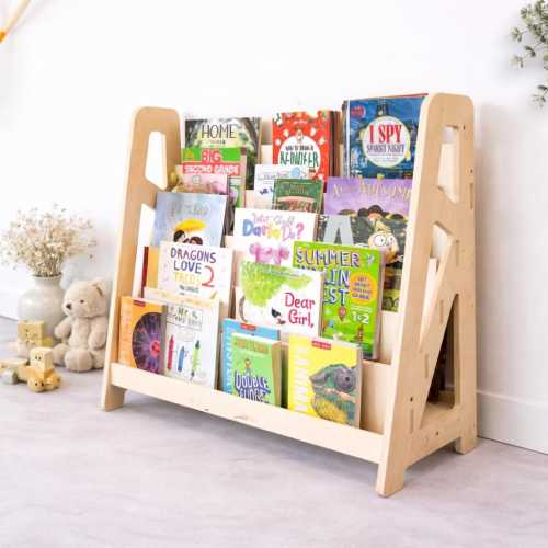 Montessori Bookshelf for Toddler Front Facing Bookshelf For Kids Gift for 2 year Old Children's Furniture Book Storage- SIERRA