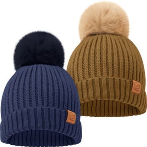 2-Pack Pom Knitted Beanie