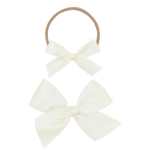 Satin Bow - Cream Headband