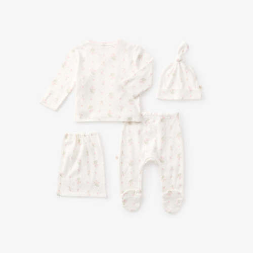 Folklore Floral Organic Cotton Pointelle Layette 3PC Set – Elegant Baby