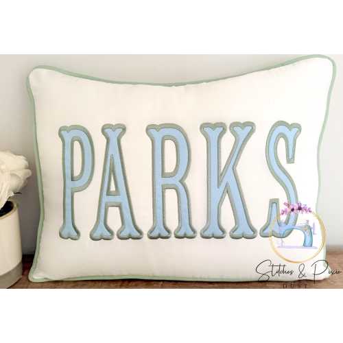 Monogram Nursery Pillow Sham with Piping - Personalized Baby Gift