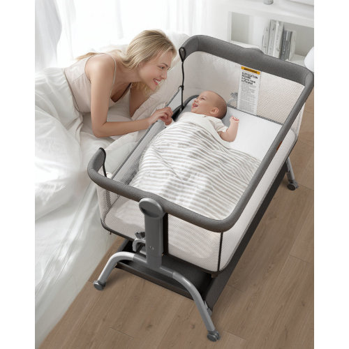 Rebrilliant 3-in-1 Baby Bassinet Bedside Sleeper, Portable Crib with 360° Breathable Mesh, Removable & Washable Cover, 6-Level Height Adjustment, 4 Lockable Wheels | Wayfair