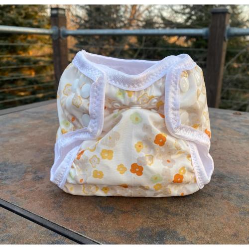 Vintage Floral Newborn Cloth Diaper with umbilical cord snap