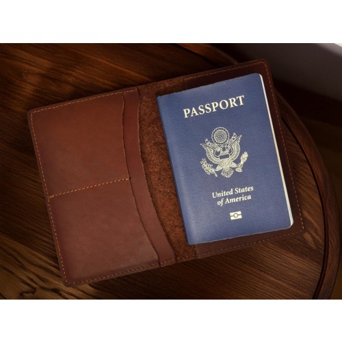 Personalized Leather Passport Holder, Custom Passport Cover, Handmade in USA Full Grain Leather Travel Wallet, Unique Gift