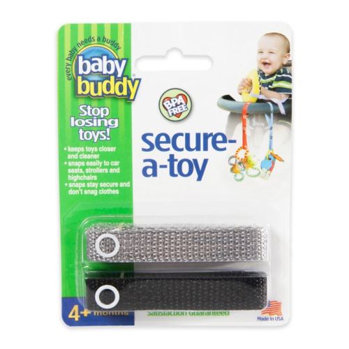 Baby Buddy® 2-Pack Secure-A-Toy in Black/Grey