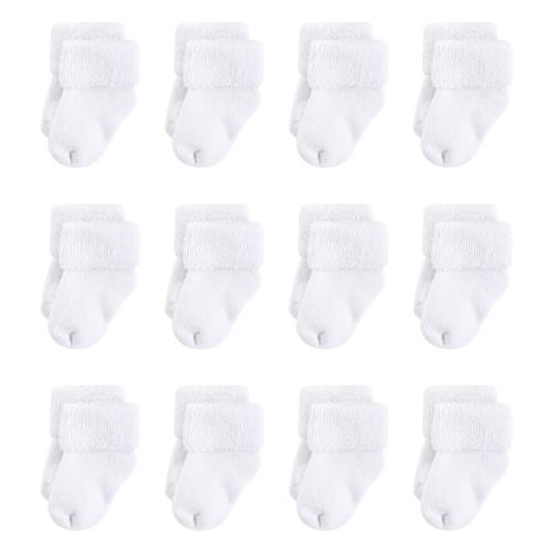 Touched by Nature Baby Unisex Organic Cotton Socks, White Terry