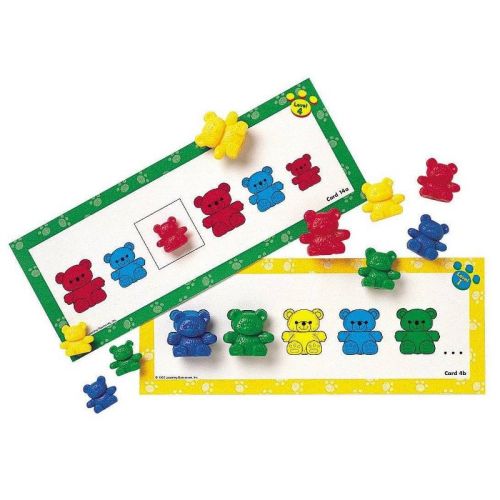 Learning Resources Three Bear Family Pattern Cards: Math, Shapes, Colors Learning Kit for Kindergarten & Preschool