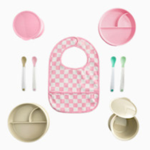 Sprucely Solid Feeding Starter Set (9-Piece) - Pink Multi