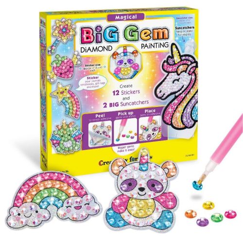 Creativity for Kids Big Gem Diamond Painting Kit - Magical: DIY Art Kit with Stickers & Templates for Ages 6+