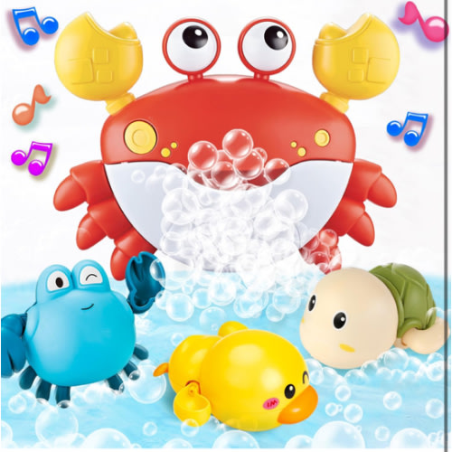 Baby Bath Toys for Toddlers, Crab Bath Bubble Maker with 12 Songs, 3 Pack Wind-up Pool Toys for Kid, Bathtub Toys As Birthday Gift for Boys Girls
